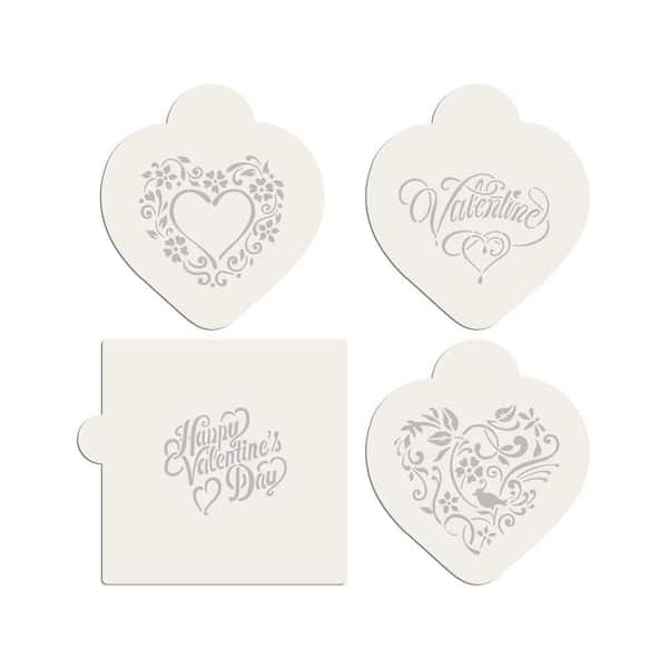 Designer Stencils Be My Valentine Heart Cookie Stencil Bundle (4 Patterns)