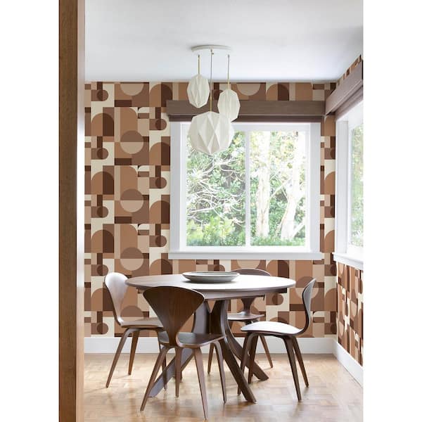Boxanne Brown Peel and Stick Wallpaper Sample