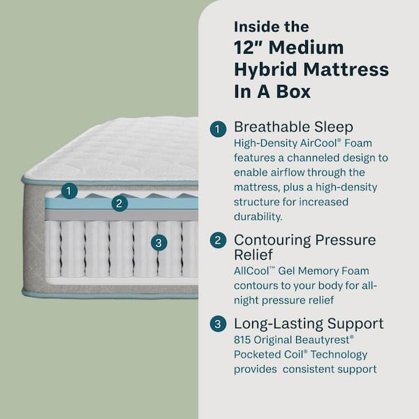 Slumber Time Hybrid Queen Medium 12 in. Mattress-in-a-Box