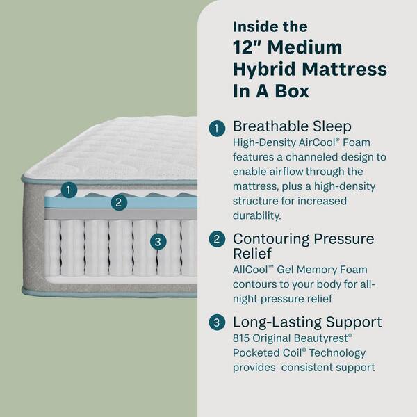 Slumber Time Hybrid King Medium 12 in. Mattress-in-a-Box