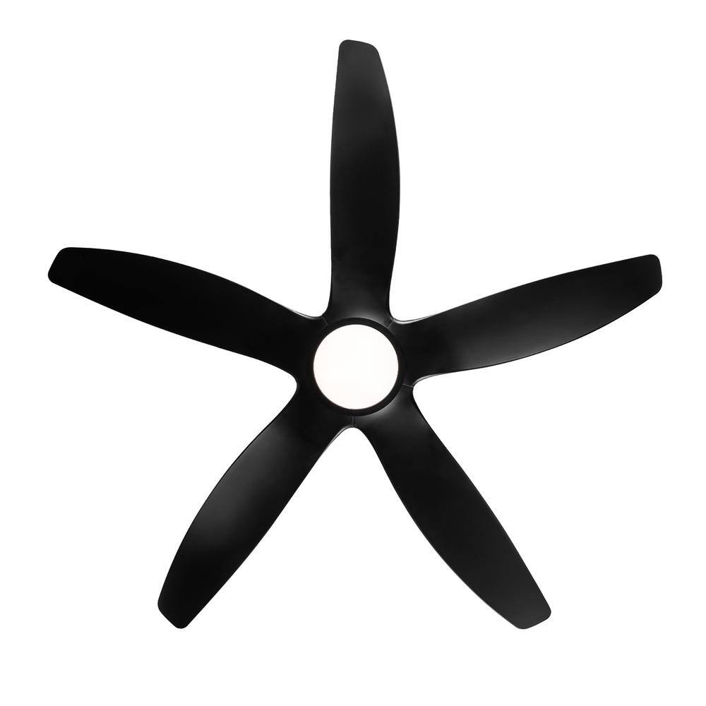 60-Inch Black Ceiling Fan with LED Light and Remote