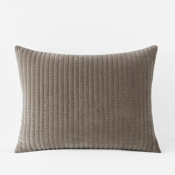 Legends Luxury Straight Stitch Velvet Mocha Cotton Standard Quilted Sham