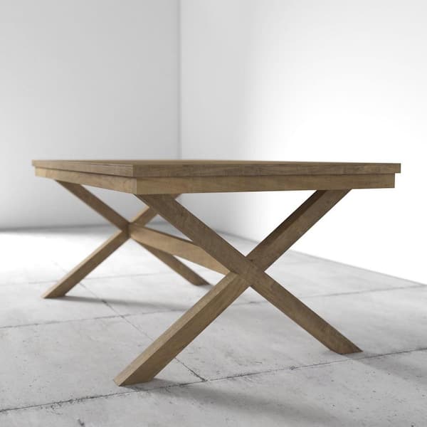 Stella, Natural Wood Top, 94 in. x 40 in. Cross Legs Dining Table. (seats 8)