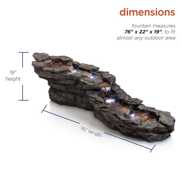 Alpine Corporation 19 in. Tall Outdoor Tiering Rocky River
