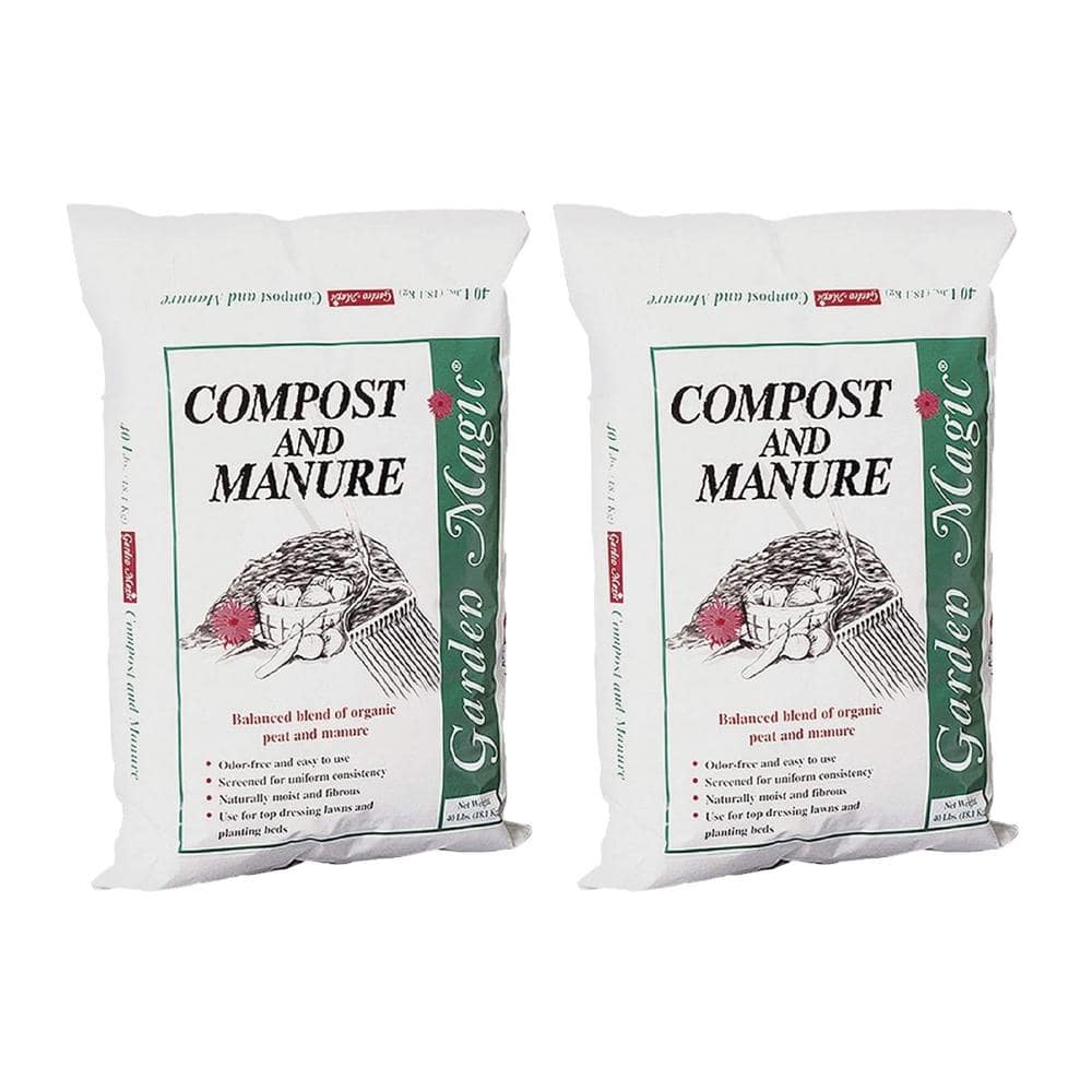 Lawn Garden Compost and Manure Blend, 40 Pound Bag (2-Pack)