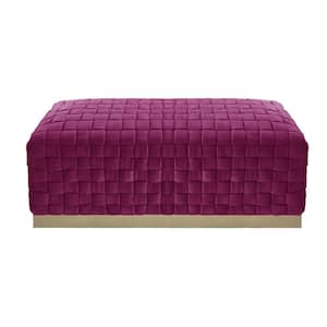 Amelia Fuchsia 39.7 in. Velvet Bedroom Bench Backless Upholstered