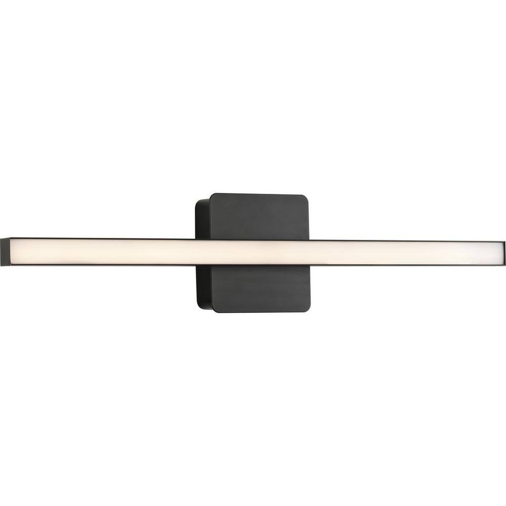 Matte Black 24" LED Linear Vanity Light with Acrylic Shade