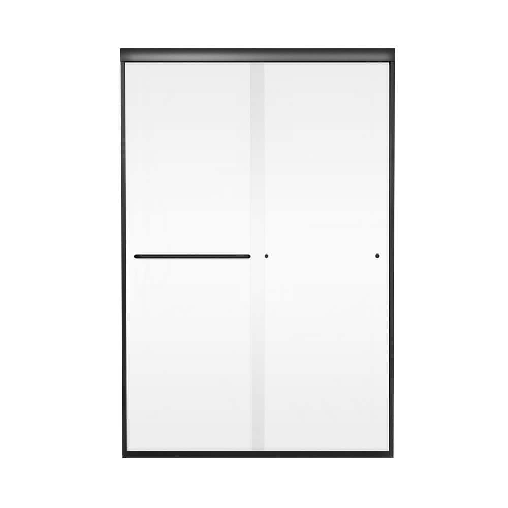 44 - 48 in. W x 72 in. H Sliding Semi Frameless Shower Door, 1/4 (6mm) Clea