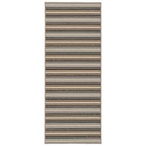 Nantucket Mutlicolor Earth Tone 2 ft. x 5 ft. Stripe Rectangle Runner Rug