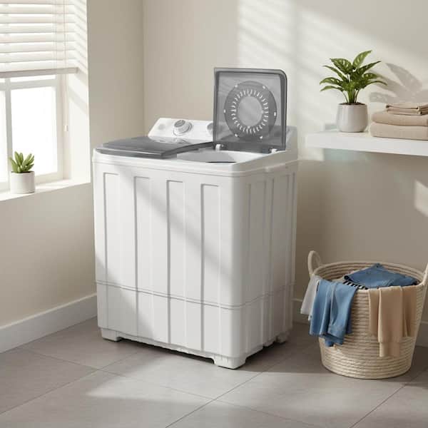 WOCK 2.1 cu.ft. Portable Washing Machine in Grey with Drain Pump