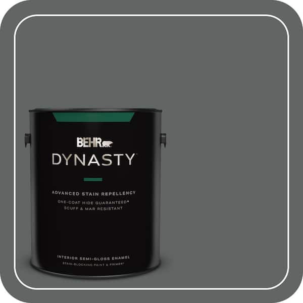 BEHR DYNASTY 1 gal. #BXC-41 Charcoal Semi-Gloss Enamel Interior Stain-Blocking Paint & Primer