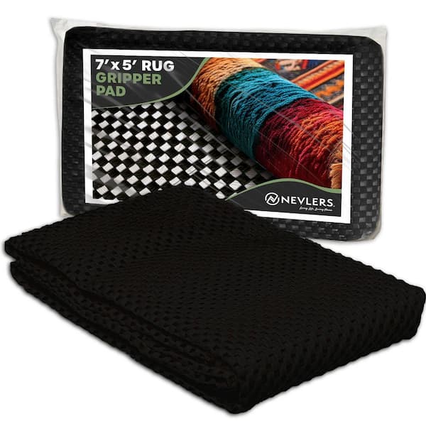 5 ft. x 7 ft. Premium Grip and Dual Surface Non-Slip Rug Pad in Black