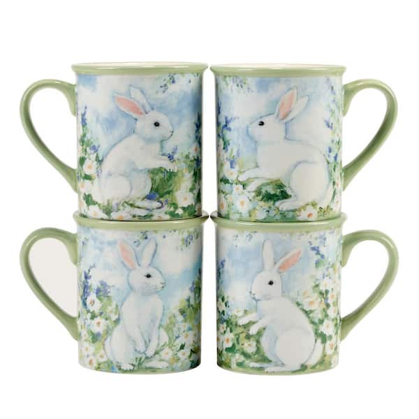 Certified International Easter Morning 18 oz. Assorted Colors Beverage Mugs (Set of 4)