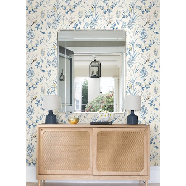 Blue Songbird Peel and Stick Wallpaper Sample