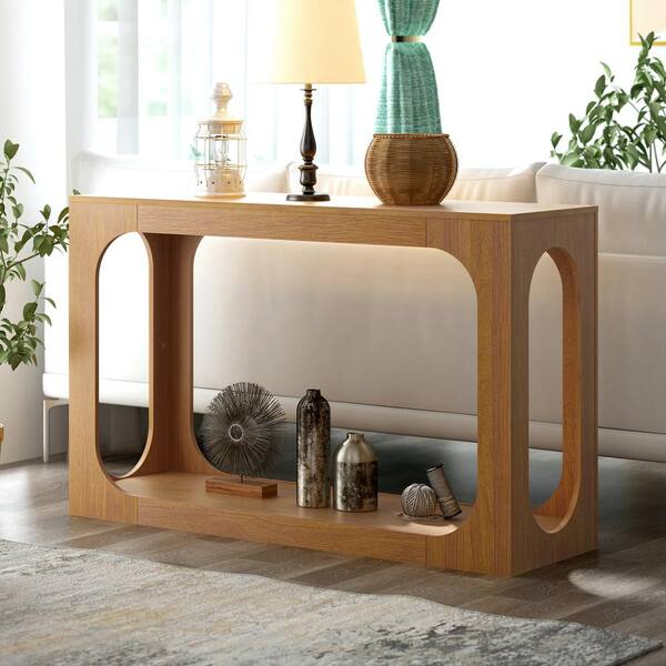 VECELO Narrow Long Sofa Table 39.4 in. L Charcoal Gray, 27.7