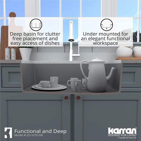 Karran Undermount Quartz Composite 32 in. Single Bowl