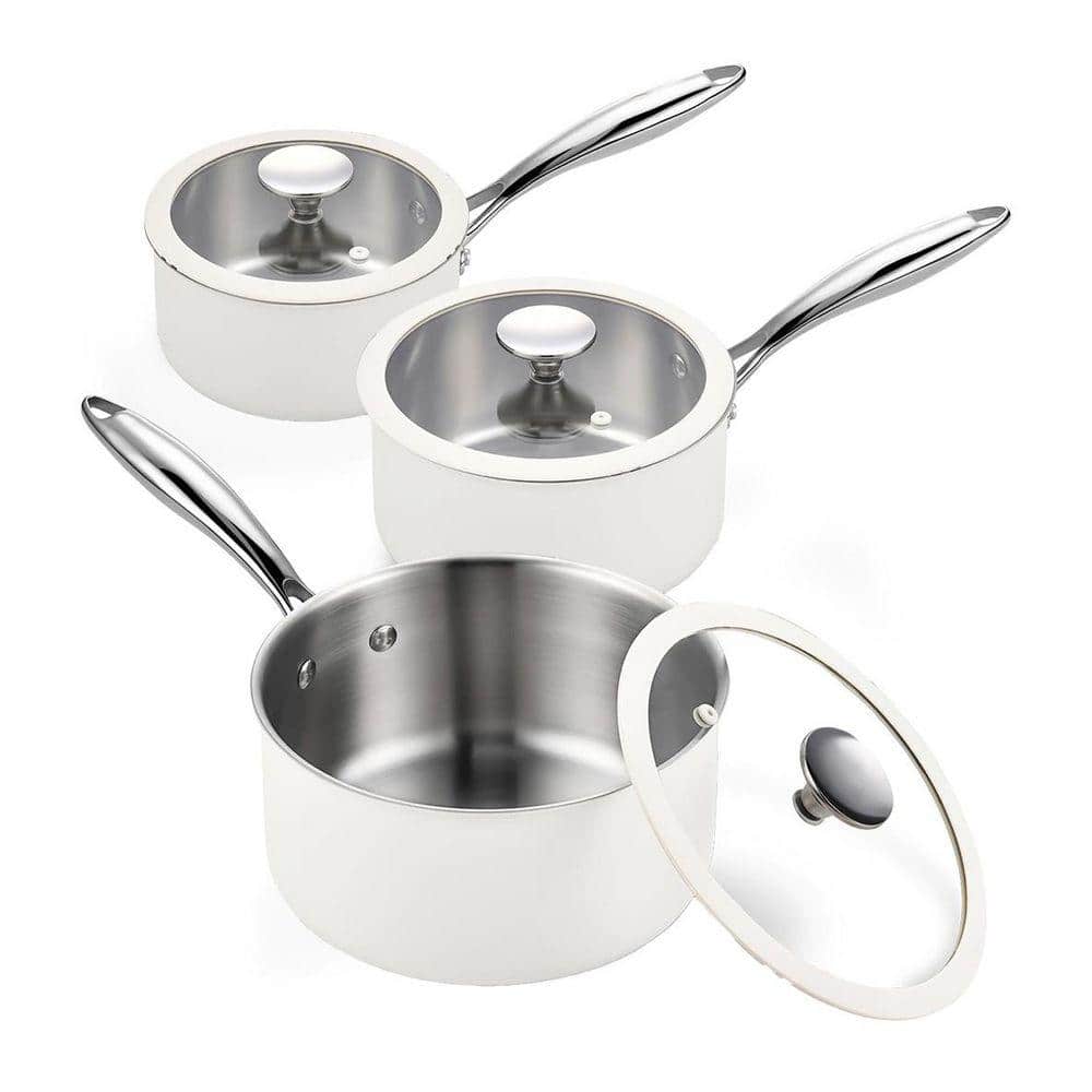 ererin　2QT　3QT 1.5 qt. 2.5 qt. and 3 qt. Tri-Ply Stainless Steel Nonstick Sauce