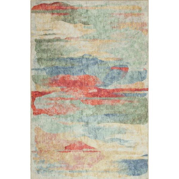 MILLERTON HOME Cayetana Ivory 10 ft. x 14 ft. Modern Abstract Machine Washable Area Rug