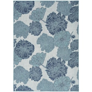 Garden Oasis Blue 4 ft. x 6 ft. Nature-inspired Contemporary Area Rug