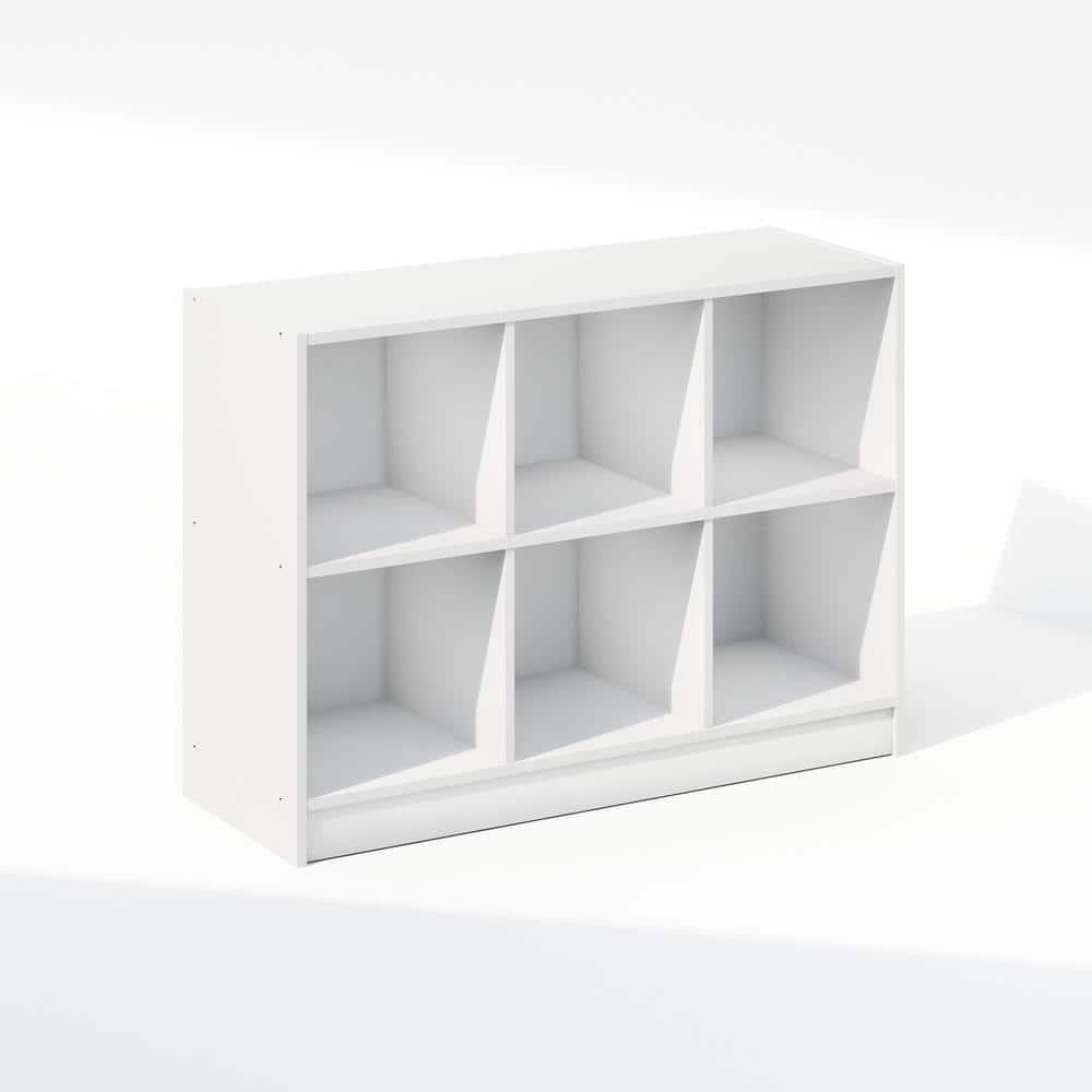 Furinno Basic 23.6 in. Tall White Wood 6-shelf Standard Bookcase