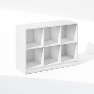Basic 23.6 in. Tall White Wood 6-shelf Standard Bookcase