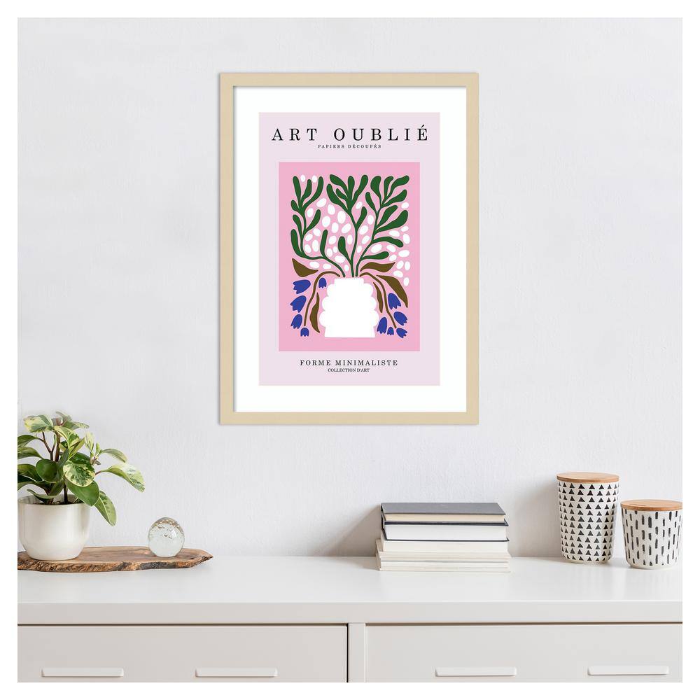 Periwinkle Flowers Minimalist Abstract Framed Wall Art Print