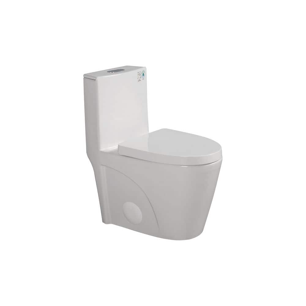 27.17 in. Modern Design White 1.1/1.6 GPF Dual Flush 1-Piece Water-Saving E