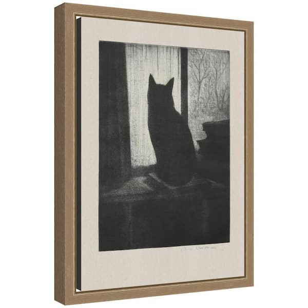Sylvie "The Cat 1900" by Nostalgia Prints Animals Framed Canvas Art Print 13 in. x 10 in.