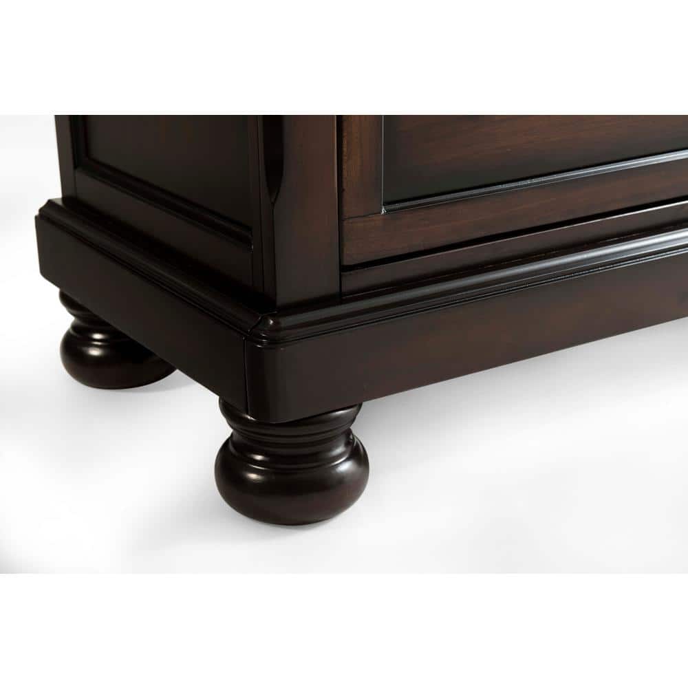 Walnut 3-Drawer Nightstand with USB Ports and Bun Feet