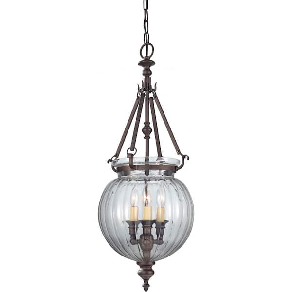 Generation Lighting Luminary 3-Light Oil Rubbed Bronze Hall Chandelier with Glass Shade