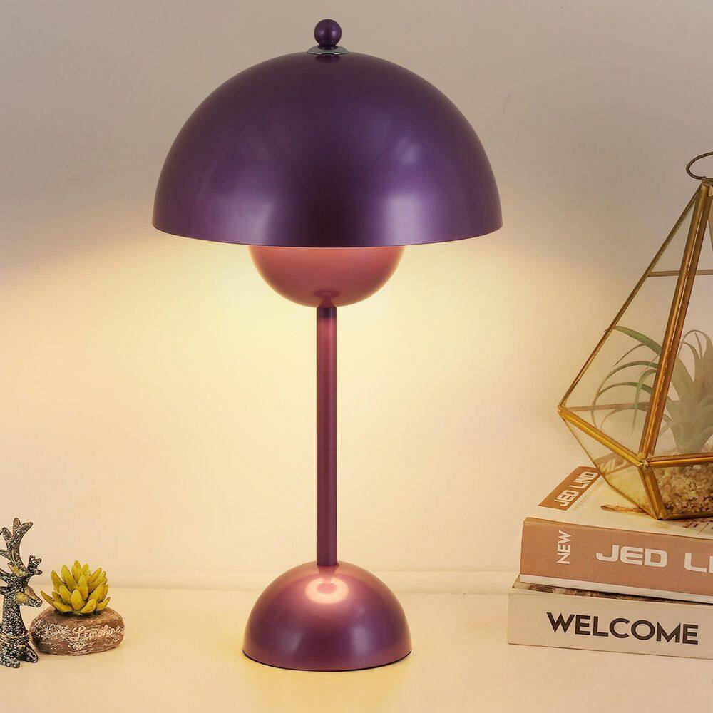 Modern 13.4 in. 1-Light Purple Flowerpot Table Lamp for Living Room with Metal Shade, E26 Base, not include blub price history on PriceWatchPro