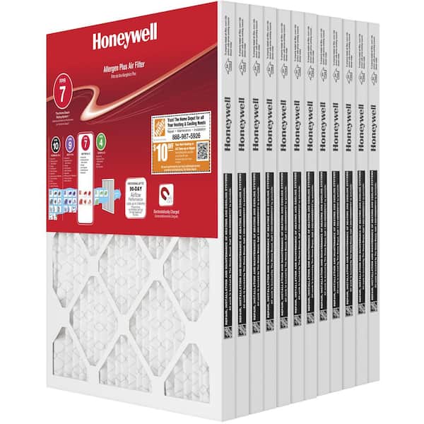 Honeywell 16 in. x 20 in. x 1 in. MERV 11 - FPR 7 Allergen Plus Pleated Air Filter (12-Pack)