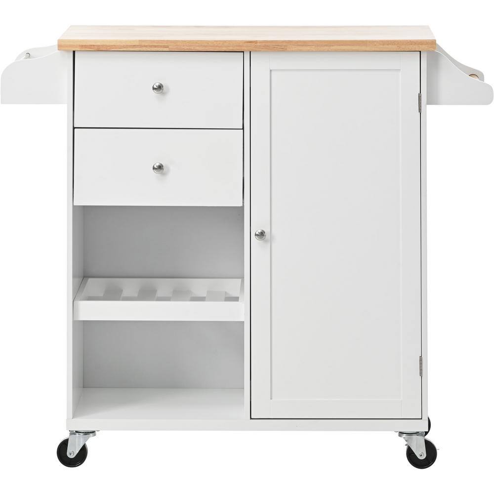 White Wood 41 in. Kitchen Island with Drawers 299362AAW The Home Depot