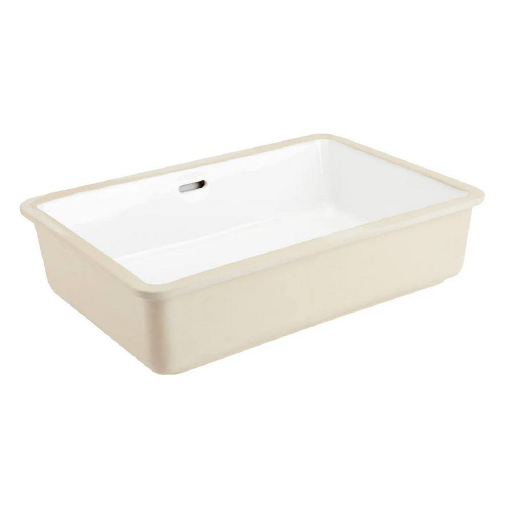 SIGNATURE HARDWARE Destin 22.9375 in. Corner Bathroom Sink in White