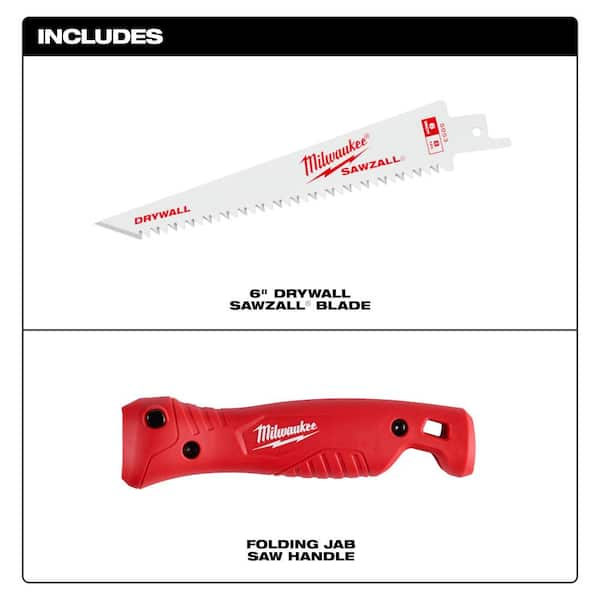 Folding Jab Saw with 6 in. 8TPI SAWZALL Drywall Blade