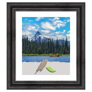 18 in. x 24 in. Matted to 16 in. x 20 in. Rustic Pine Black Wood Picture Frame Opening Size
