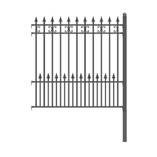 Yard Garden Iron Wrought Steel Fence 8 ft. x 5 ft. Venice Style