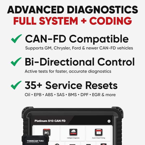 OBD2 Scanner Diagnostic Tool Car Code Reader Reset PLATINUM S10 CANFD