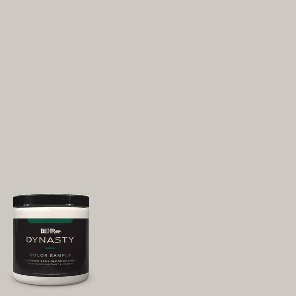 BEHR DYNASTY 8 oz. Designer Collection #DC-008 Gratifying Gray Semi-Gloss Stain-Blocking Interior/Exterior Paint & Primer Sample