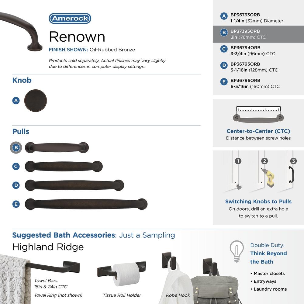 Oil-Rubbed Bronze 3-Inch Modern Cabinet Pull with Mounting Hardware