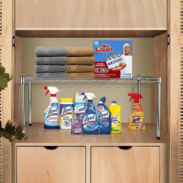 Simple Deluxe Heavy Duty 1-Shelf Shelving, Adjustable Storage Units, Steel Organizer Wire Rack in Chrome