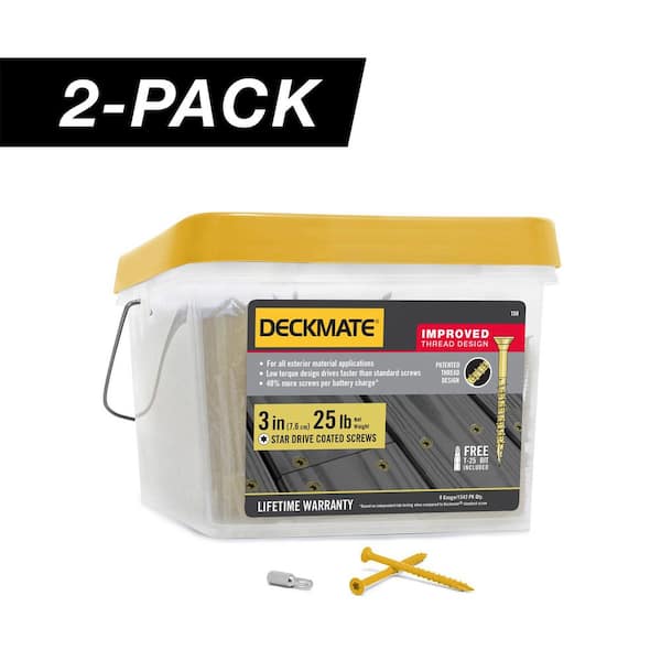 2-Pack #9 x 3 in. Tan Star Drive Flat Head Wood Deck Screw (50 lb / 3,086-Piece)