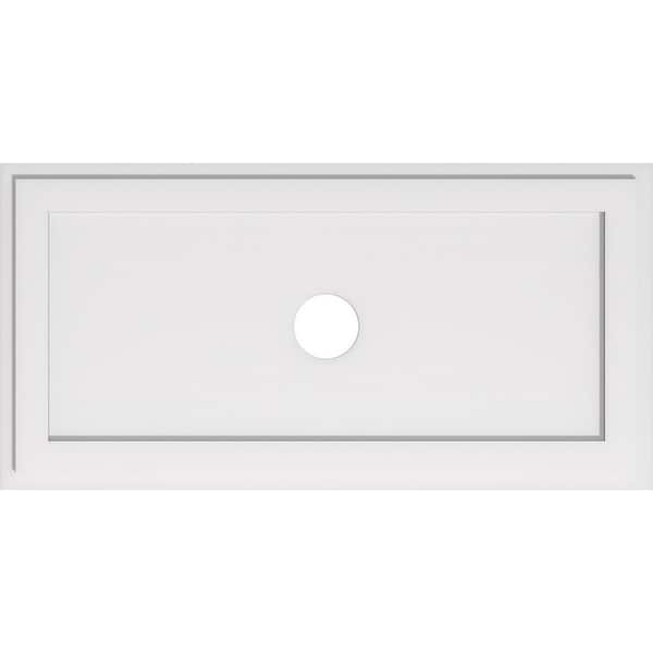 40 in. W x 20 in. H x 4 in. ID x 1 in. P Rectangle Architectural Grade PVC Contemporary Ceiling Medallion
