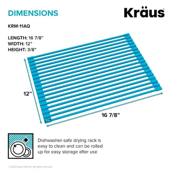 Kraus KRM-11BL Multipurpose Over Sink Roll Up Dish Drying Rack Matte Black