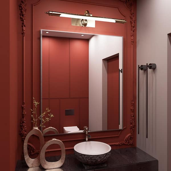 42 in. W x 36 in. H Large Rectangular Right angle Aluminum Framed Wall Mounted Bathroom Vanity Mirror in Brushed Nickel