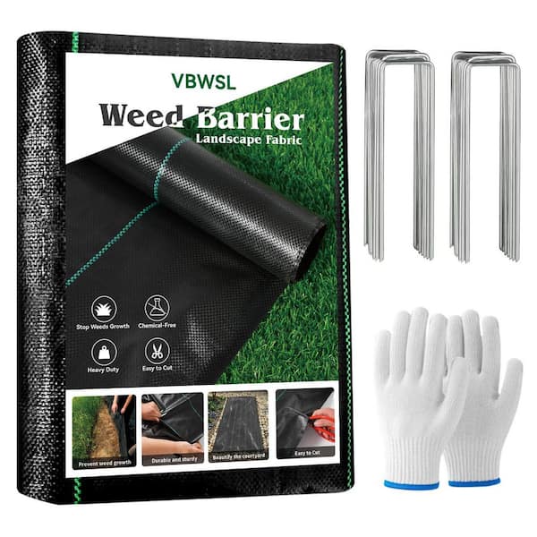 4 ft. W x 100 ft. L Heavy Duty Polypropylene Garden Weed Blocker Fabric Weed Barrier Landscape Fabric