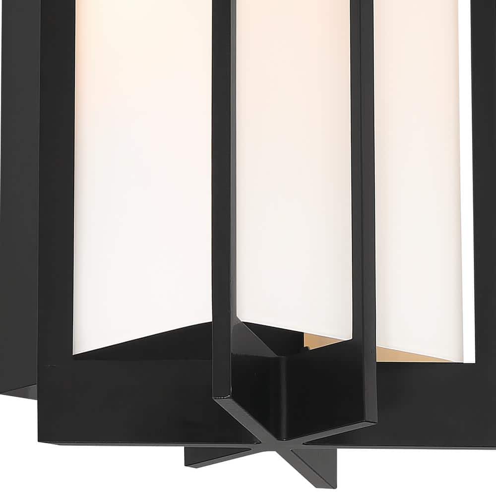 17.5" Matte Black Metal Lantern Wall Sconce
