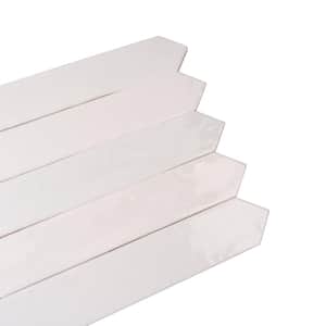 Festa White 1.7 in. x 9.6 in. Glossy Ceramic Picket Wall and Floor Tile (2.37 sq. ft./case) (23-pack)