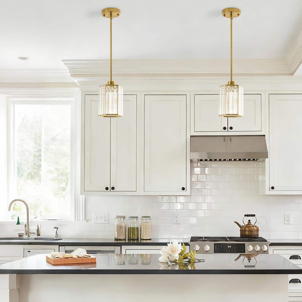 2 Pack 1-Light Gold Modern/Farmhouse Pendant Light with Clear Glass Shade price history on PriceWatchPro