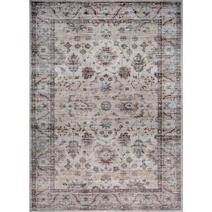 Maeva Beige 8 ft. x 10 ft. Distressed Traditional Area Rug